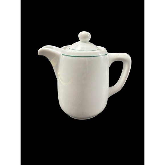Individual Tea Coffee Pot Bauscher Weiden Porcelain Restaurant ware Green Stripe - Picture 1 of 10